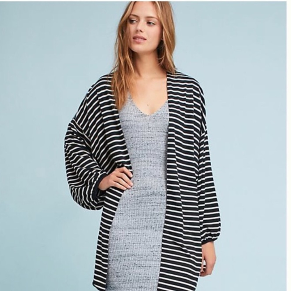 Anthropologie Striped Jersey Cocoon Kimono